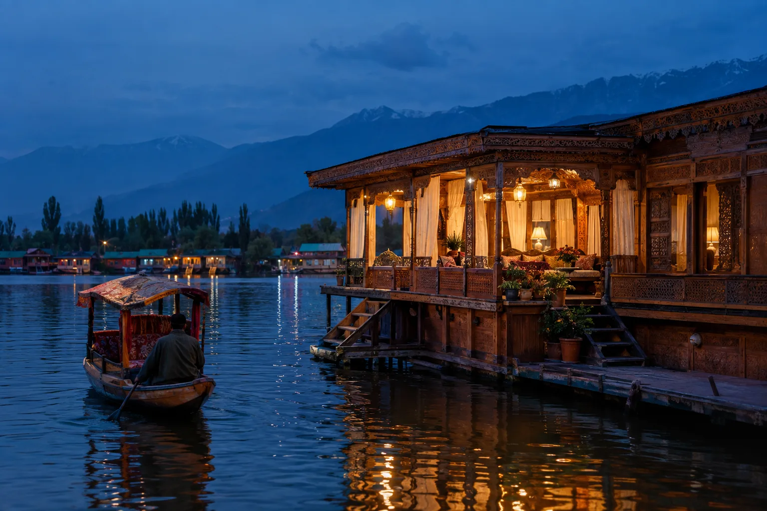 A warm traditional houseboat experience on Dal Lake