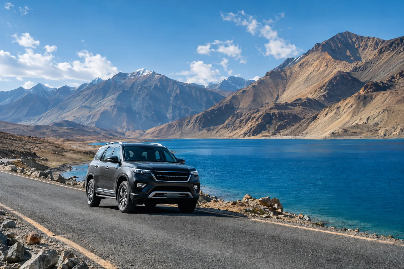 A road journey alongside Pangong Lake in Ladakh